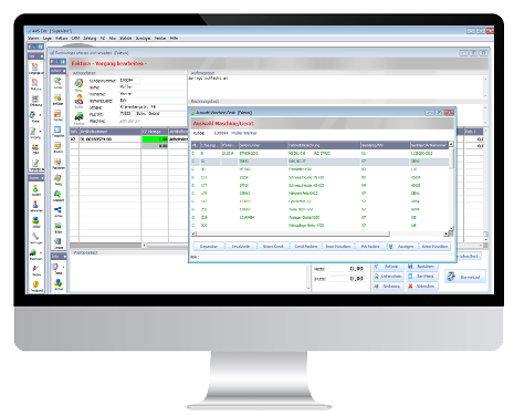 AMS ARISTA Software auf Screen abgebildet.